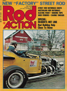 ROD ACTION 1975 AUG - ELECTRICK PAINT, WIDE FENDERS, MAKING TOPS, '34 PICKUP*